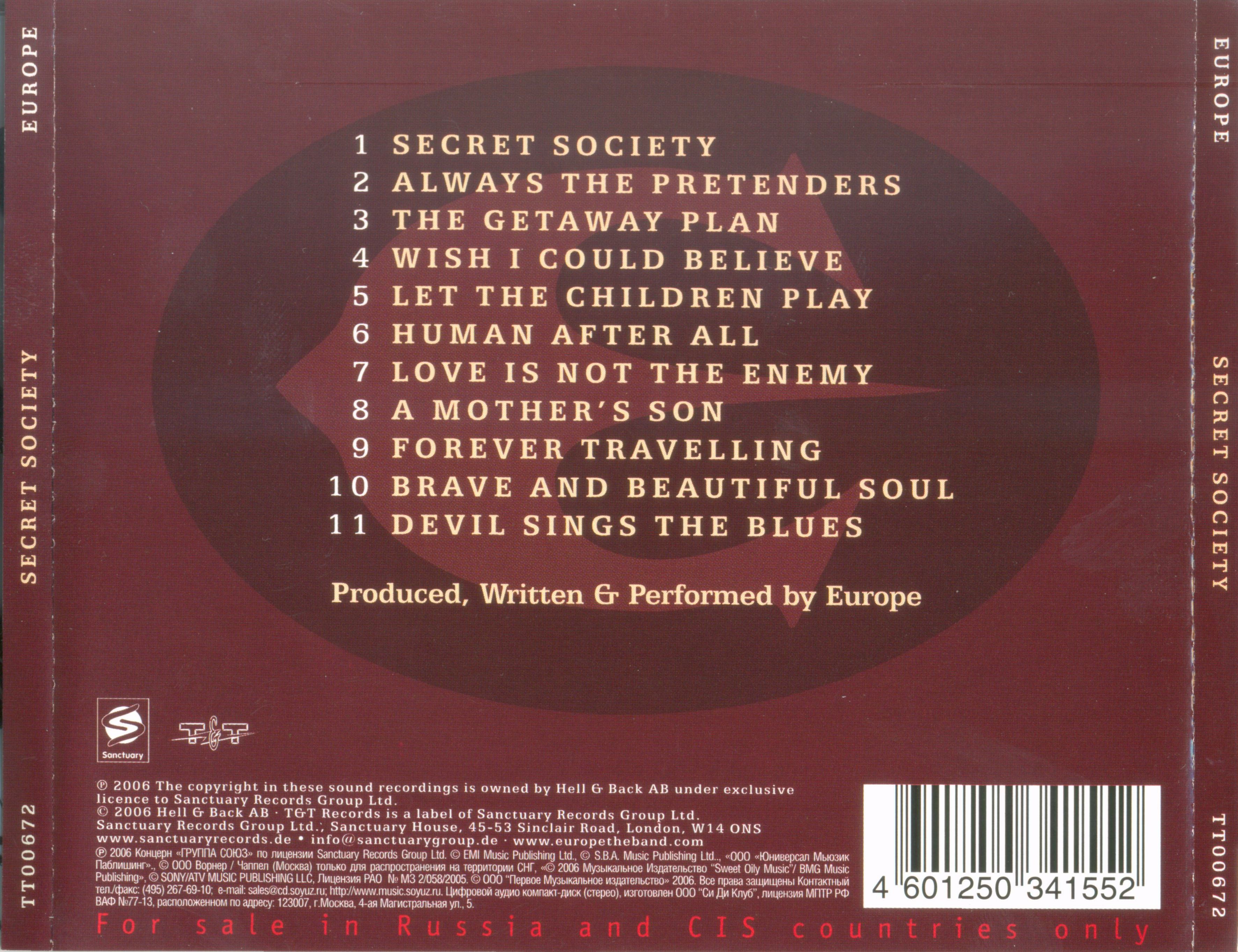 Europe  Secret Society : Back